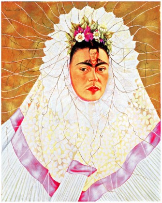 Autorretrato con diego en mi pensamiento, Frida Kahlo 