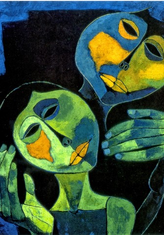 Madre y niÃ±o en azul de Oswaldo GuayasamÃ­n